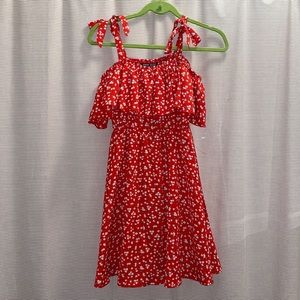 🎉 3 items for $20! Red Floral Tied Summer Dress